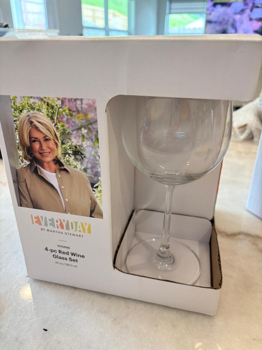 Martha Stewart Viviana Red Wine Glasses 20 oz Set of 4 Open Box #P06